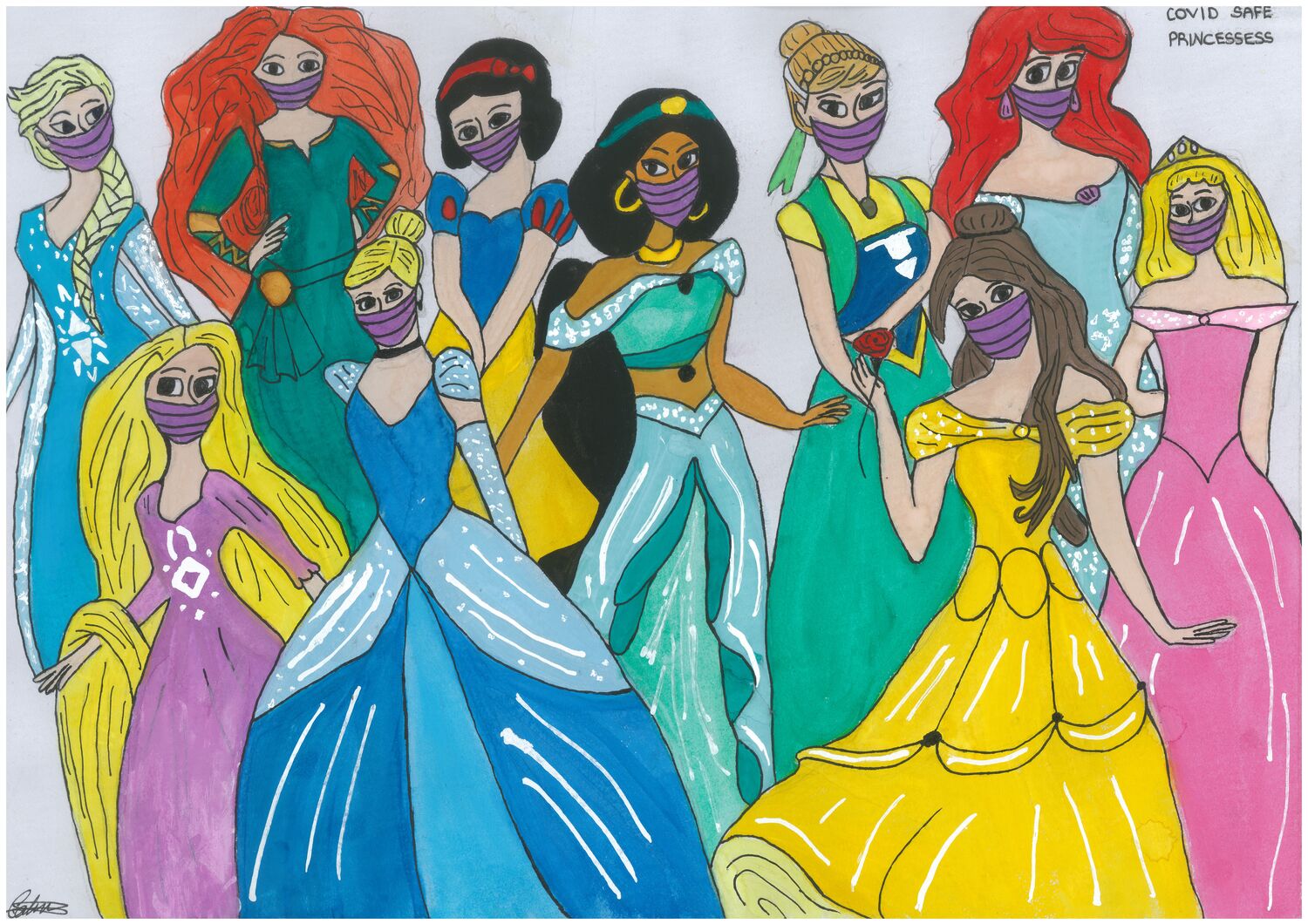 Covid Safe Princesses By Caitlin